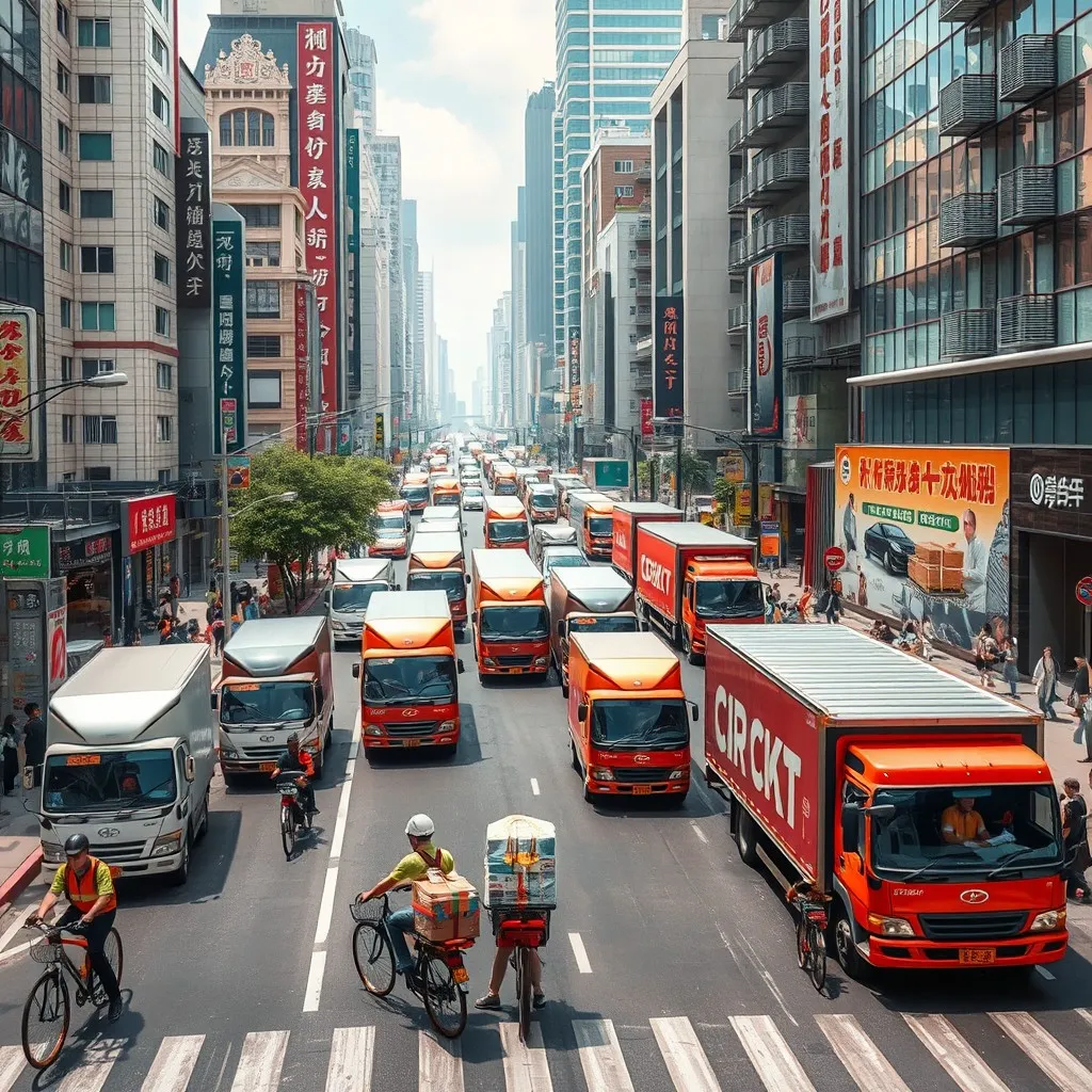 a busy cityscape in China