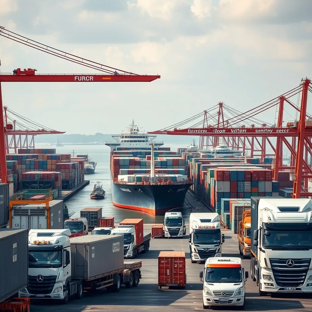 a busy shipping port in Guangzhou