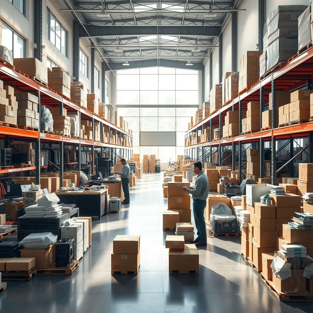 a reverse logistics operation in a modern warehouse