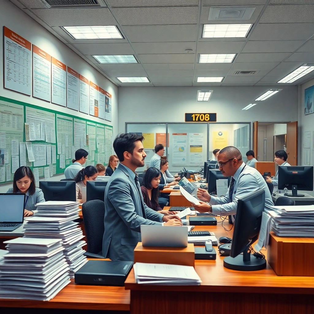 customs clearance office team of professionals working diligently at their desks